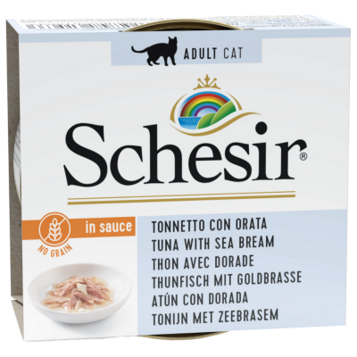 Schesir Cat İn Sauce Ton ve Çipura Balıklı Doğal Soslu Kedi Konservesi 70 Gr - 1