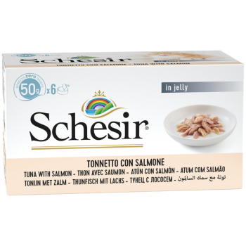 Schesir Cat Jelly Multipack Ton ve Somon Balıklı Kedi Konservesi 6x50 Gr - 1