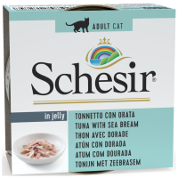 Schesir Cat Jelly Ton Balıklı ve Çipuralı Jöle İçerisinde Kedi Konservesi 85 Gr - 1