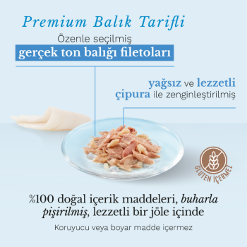 Schesir Cat Jelly Ton Balıklı ve Çipuralı Jöle İçerisinde Kedi Konservesi 85 Gr - 2