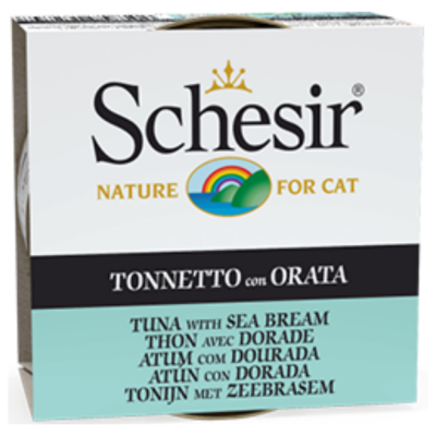 Schesir Cat Jelly Ton Balıklı ve Çipuralı Jöle İçerisinde Kedi Konservesi 85 Gr - 1