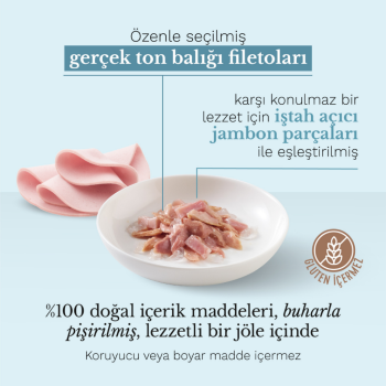 Schesir Cat Jelly Ton Balıklı ve Jambonlu Kedi Konservesi 85 Gr - 2