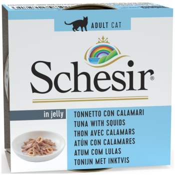 Schesir Cat Jelly Ton Balıklı ve Kalamarlı Jöle İçerisinde Kedi Konservesi 85 Gr - 1