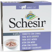 Schesir Cat Jelly Ton ve Orfoz Balıklı Jöle İçerisinde Kedi Konservesi 85 Gr - 1