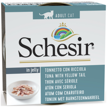 Schesir Cat Jelly Ton ve Sarı Kuyruk Balıklı Kedi Konservesi 85 Gr - 1