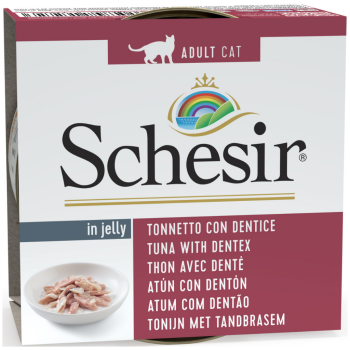 Schesir Cat Jelly Ton ve Sinarit Balıklı Jöle İçerisinde Kedi Konservesi 85 Gr - 1