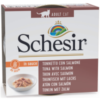 Schesir Cat Natural Sauce Ton Balıklı Ve Somonlu Tahılsız Kedi Konservesi 70 Gr - Schesir