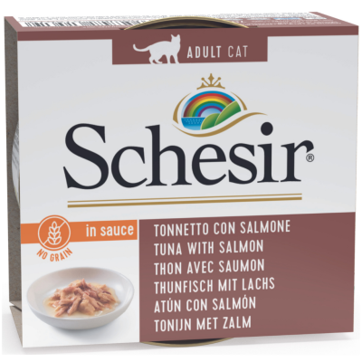 Schesir Cat Natural Sauce Ton Balıklı Ve Somonlu Tahılsız Kedi Konservesi 70 Gr - 1