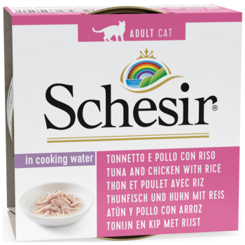 Schesir Cat Naturel Brine Ton Balıklı Tavuk Filetolu ve Pirinçli Kedi Konservesi 85 Gr - 1