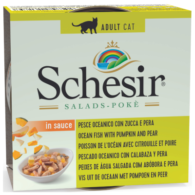 Schesir Cat Salads Poke Deniz Balıklı Balkabağı ve Armutlu Kedi Salatası 85 Gr - 1