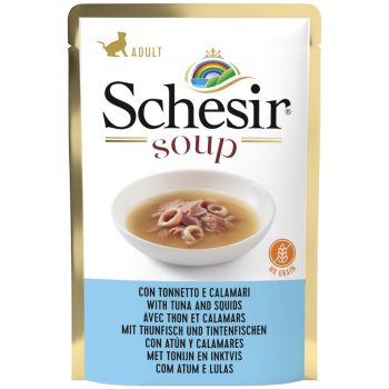 Schesir Cat Soup Ton Balıklı Ve Kalamarlı Tamamlayıcı Mama Kedi Çorbası 85 Gr - 1