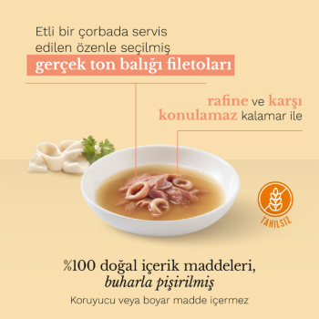 Schesir Cat Soup Ton Balıklı Ve Kalamarlı Tamamlayıcı Mama Kedi Çorbası 85 Gr - 2