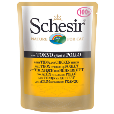 Schesir Cat Ton Balıklı ve Tavuklu Pouch Kedi Yaş Maması 100 Gr - 1