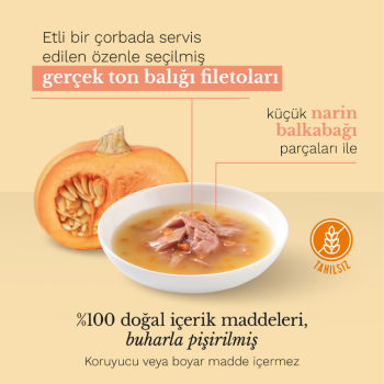Schesir Cat Soup Yabani Ton Balıklı ve Bal Kabaklı Tamamlayıcı Mama Kedi Çorbası 85 Gr - 2