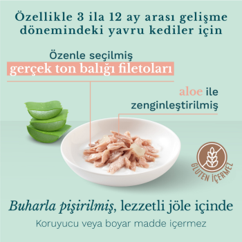 Schesir Kitten Ton Balıklı Ve Aloeveralı Yavru Kedi Konservesi 85 Gr - 2