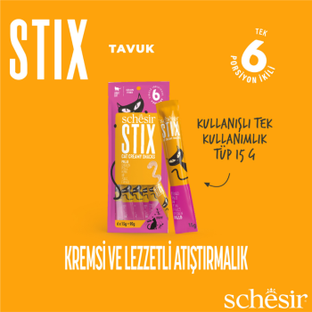 Schesir Stix Tavuklu Kedi Ödülü 6x15 Gr - 5