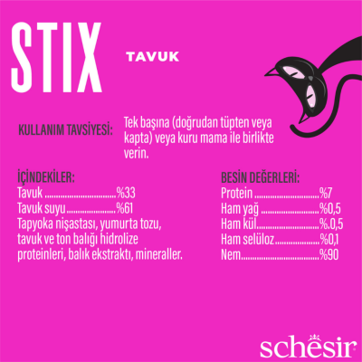 Schesir Stix Tavuklu Kedi Ödülü 6x15 Gr - 3