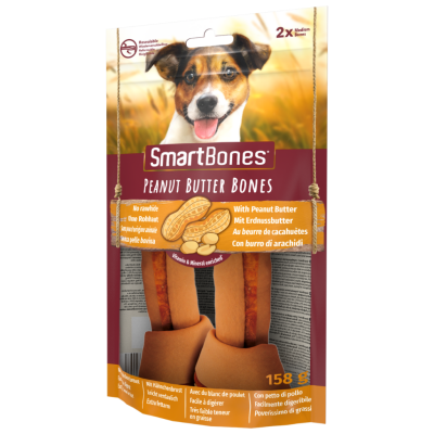 SmartBones Peanut Butter Fıstık Ezmeli Tavuklu Düğüm Köpek Ödül Kemiği Medium 2 Li 158 Gr - 1