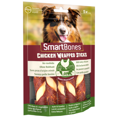 SmartBones Tavuk Sargılı Sticks Köpek Ödül Çubukları Medium 5 Li 125 Gr - 1