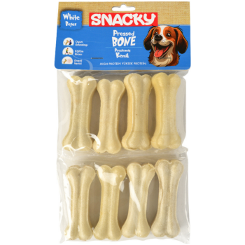 Snacky Pressed Bone Beyaz Köpek Çiğneme Kemiği 7.50 Cm 8 Li 180 Gr - 1