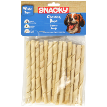 Snacky Chewing Bone Beyaz Köpek Burgu Çiğneme Kemiği 13 Cm 15 Li 105 Gr - 1