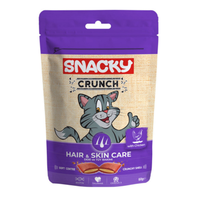 Snacky Crunch Hair Skin Deri Ve Tüy Bakımı Tavuklu Kedi Ödülü 60 Gr - 1