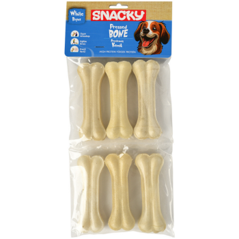 Snacky Pressed Bone Beyaz Köpek Çiğneme Kemiği 10 Cm 6 Lı 165 Gr - 1
