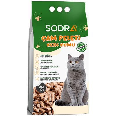 Sodra Çam Peleti Doğal Kedi Kumu 5 Kg (10 Litre) - 1