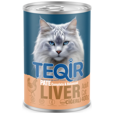 Teqir Liver Ciğerli Yetişkin Kedi Konservesi Pate 400 Gr - 1