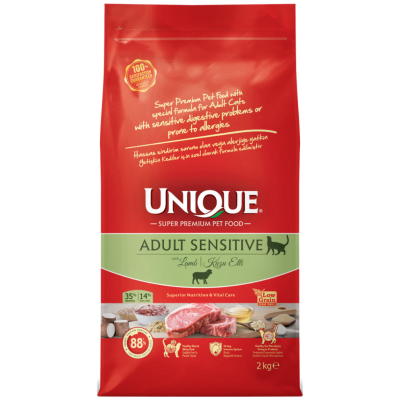 Unique Sensitive Kuzu Etli Yetişkin Kedi Maması 2 Kg - 1