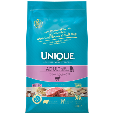 Unique Small Mini Kuzu Etli Küçük Irk Yetişkin Köpek Maması 3 Kg - 1