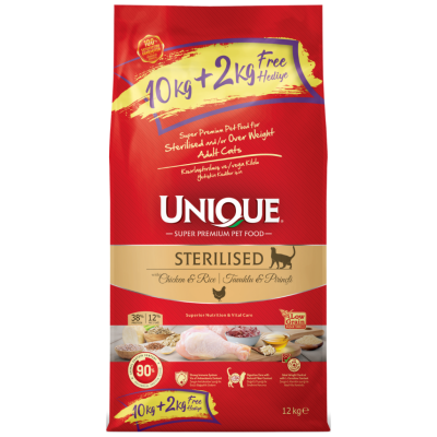 Unique Sterilised Tavuklu Kısırlaştırılmış Kedi Maması 10+2 Kg - 1