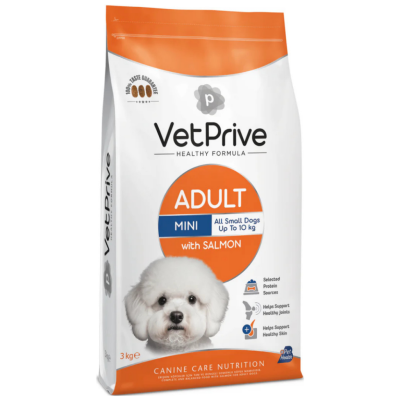 VetPrive Mini Adult Somonlu Mini Irk Yetişkin Köpek Maması 3 Kg - 1