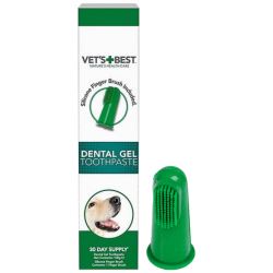 Vet's Best Köpekler İçin Slikon Başlıklı Diş Fırçası ve Diş Macunu 100 ML - 1