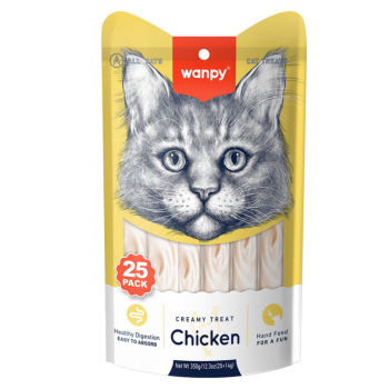 Wanpy Creamy Treat Tavuklu Sıvı Kedi Ödül Maması 25x14 Gr - 1