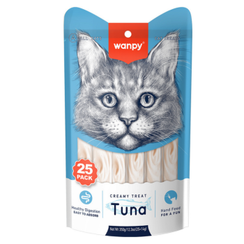 Wanpy Creamy Treat Ton Balıklı Sıvı Kedi Ödül Maması 25x14 Gr - 1