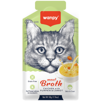 Wanpy Meat Broth Tavuklu Bal Kabaklı ve Havuçlu Kedi Çorbası 50 Gr - 1