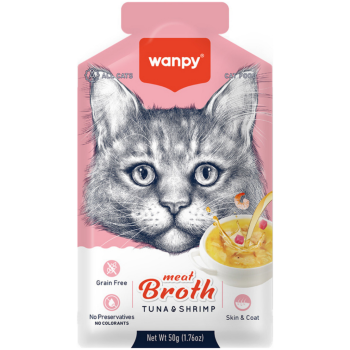 Wanpy Meat Broth Ton Balıklı ve Karidesli Kedi Çorbası 50 Gr - 1