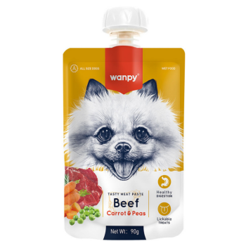 Wanpy Tasty Meat Paste Taze Sığır Etli ve Havuçlu Köpek Et Ezmesi 90 Gr - 1