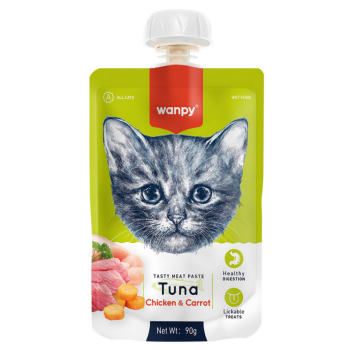 Wanpy Teasty Meat Paste Taze Ton Balıklı ve Tavuklu Kedi Et Ezmesi 90 Gr - 1