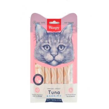 Wanpy Creamy Treat Ton Balıklı ve Karidesli Sıvı Kedi Ödül Maması 5x14 Gr - 1