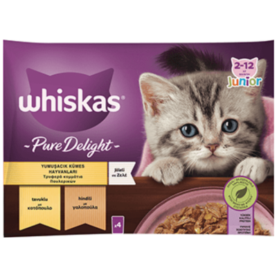 Whiskas Multipack Junior Pure Delight Yumuşacık Kümes Hayvanları Yavru Kedi Yaş Maması 4x85 Gr - 1