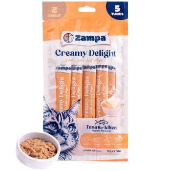 Zampa Creamy Delight Kitten Ton Balıklı Krema Yavru Kedi Ödülü 5x16 Gr - 1
