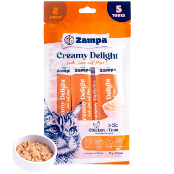 Zampa Creamy Delight Tavuklu ve Ton Balıklı Krema Kedi Ödülü 5x16 Gr - 1