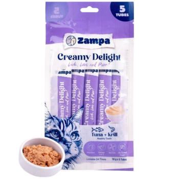 Zampa Creamy Delight Ton Balıklı ve Krill Krema Kedi Ödülü 5x16 Gr - 1
