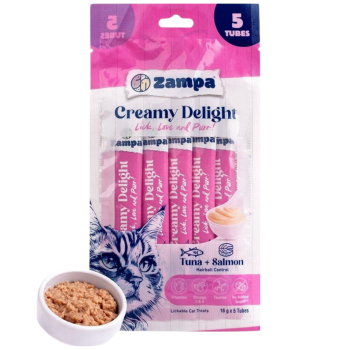 Zampa Creamy Delight Ton Balıklı ve Somonlu Krema Kedi Ödülü 5x16 Gr - 1